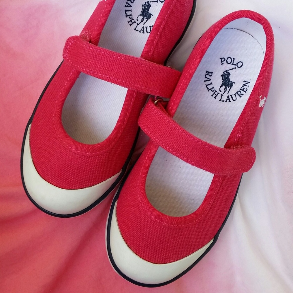 💕HP💕 Polo Ralph Lauren Pink Mary Janes Sneakers 9 💕HP💕